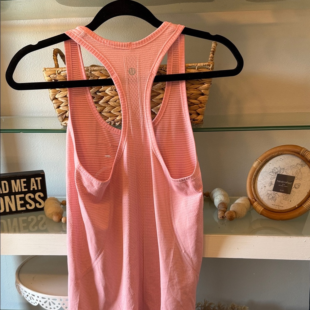 Lululemon Athletica Pink Ribbed Tank Top